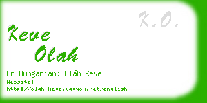 keve olah business card